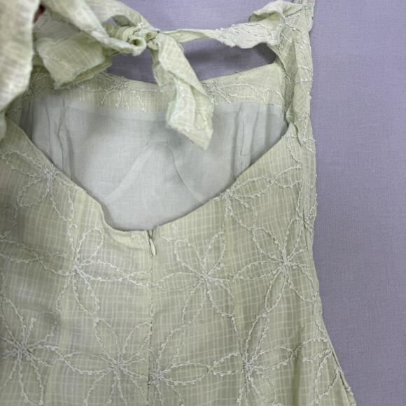 Princess Polly Burner Maxi Dress Women 4 Green Tie Back Floral Embroidered Fairy - Picture 9 of 16